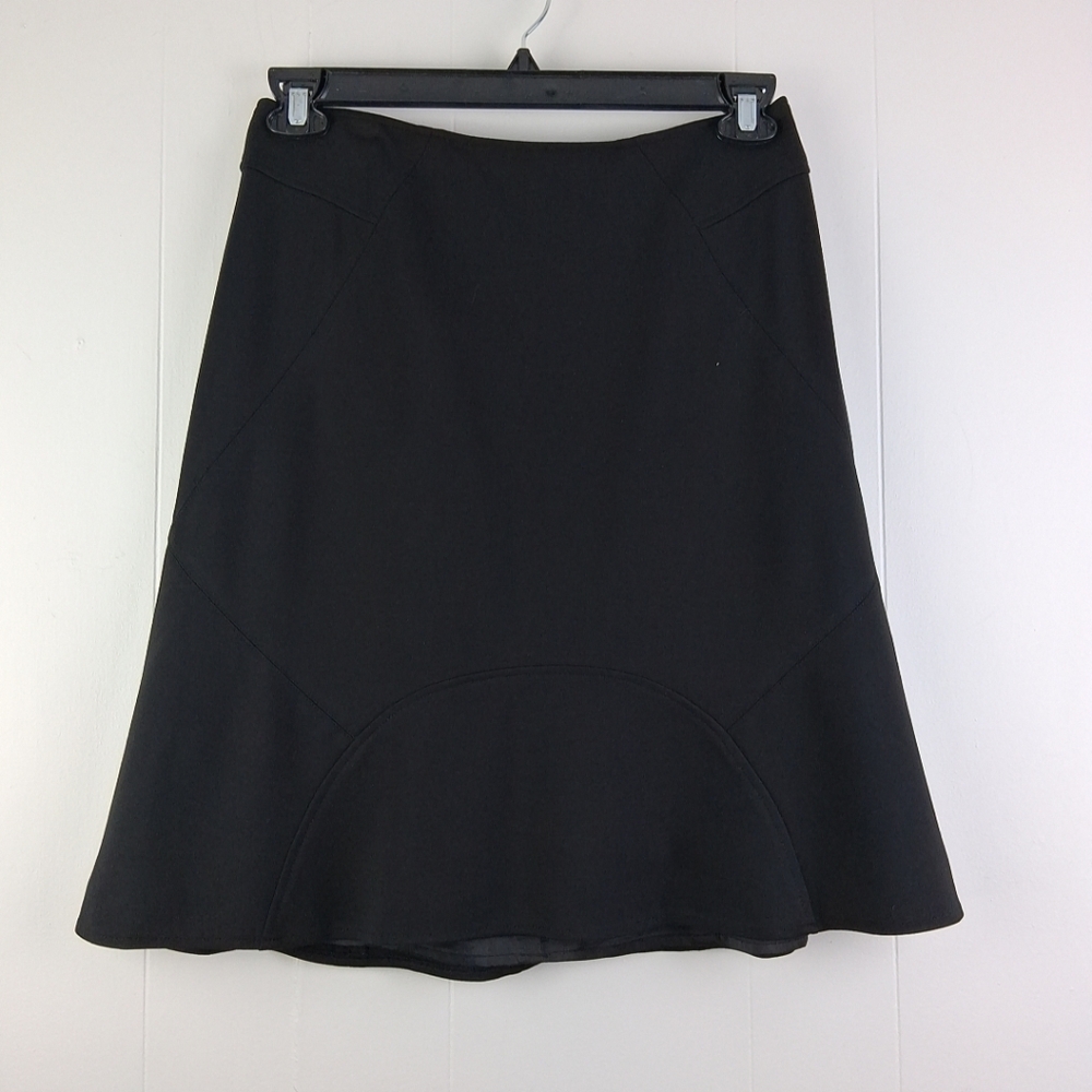 ETCETERA flounce Black Lined Skirt 4 Fit Flare